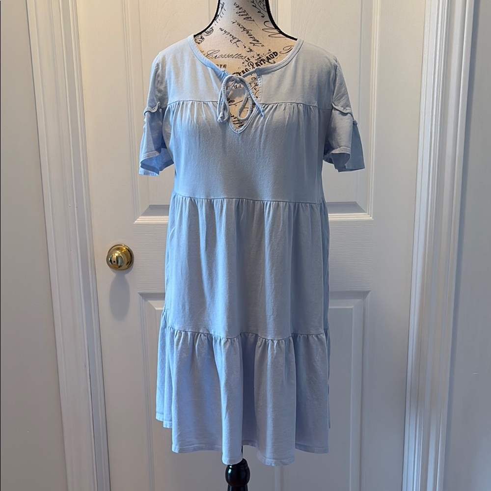 J Crew Light Blue Baby Doll Dress